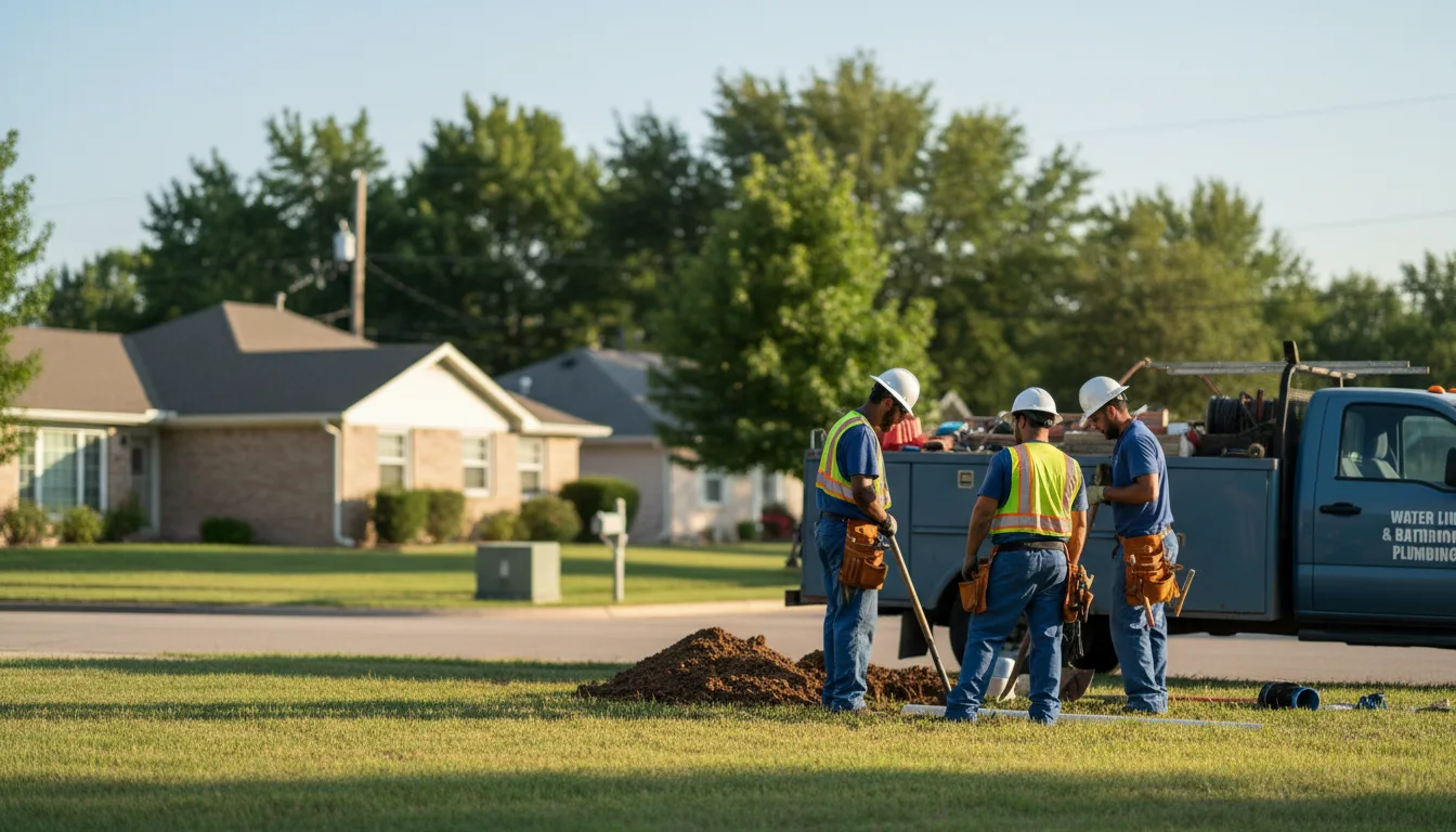 Residential water line and bathroom plumbing service in Hebron, NE